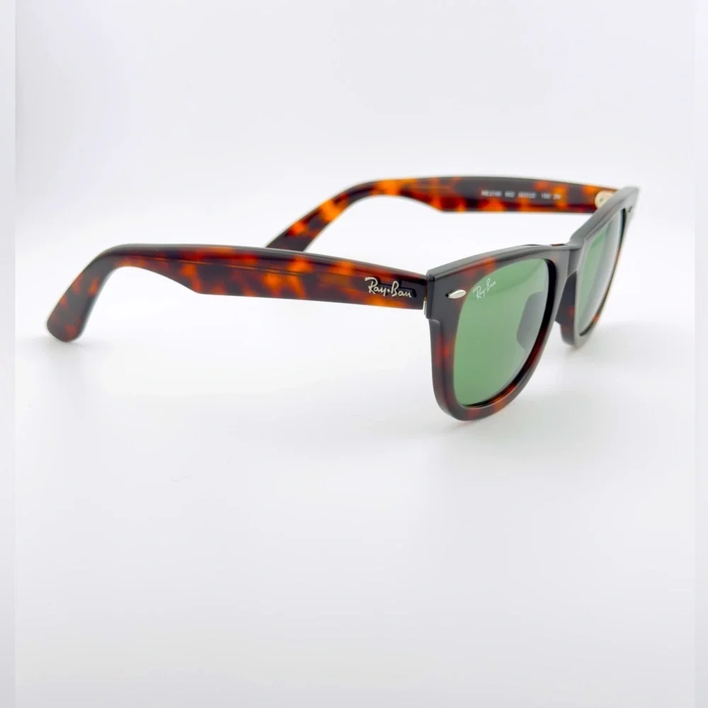 Ray-Ban Sunglasses RB2140 Original Wayfarer Tortoise Frame Green Lenses 50mm